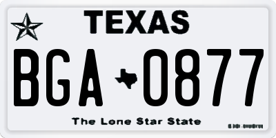 TX license plate BGA0877