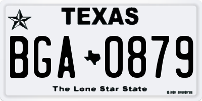 TX license plate BGA0879