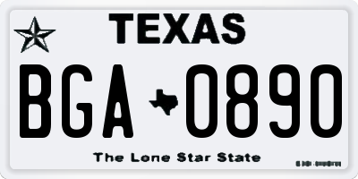 TX license plate BGA0890