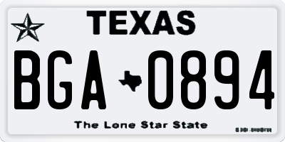 TX license plate BGA0894