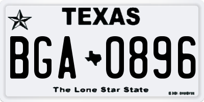 TX license plate BGA0896