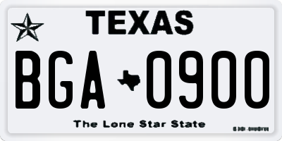 TX license plate BGA0900