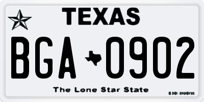 TX license plate BGA0902