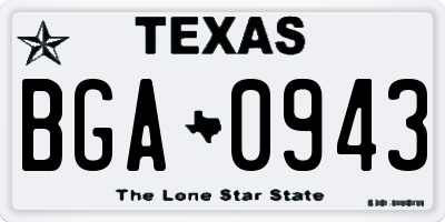 TX license plate BGA0943