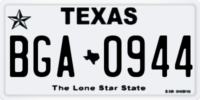 TX license plate BGA0944