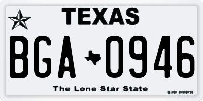TX license plate BGA0946