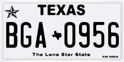 TX license plate BGA0956