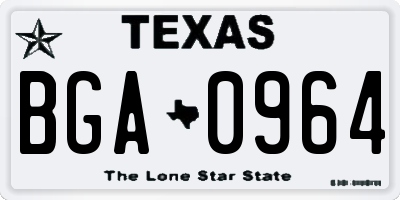 TX license plate BGA0964