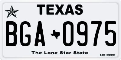 TX license plate BGA0975