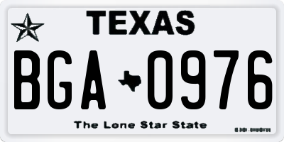 TX license plate BGA0976