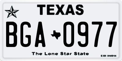TX license plate BGA0977