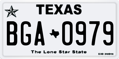 TX license plate BGA0979