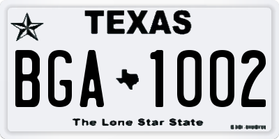 TX license plate BGA1002