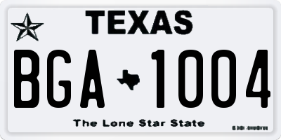TX license plate BGA1004