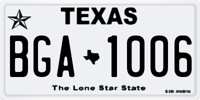 TX license plate BGA1006