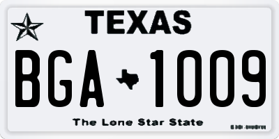 TX license plate BGA1009