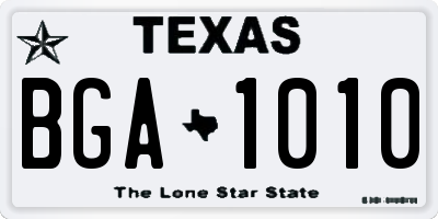 TX license plate BGA1010