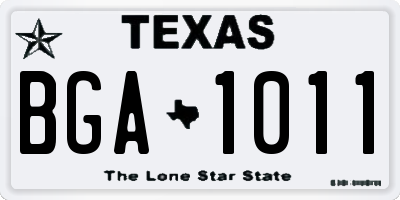 TX license plate BGA1011