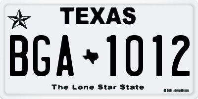 TX license plate BGA1012