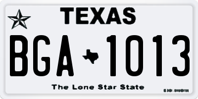 TX license plate BGA1013