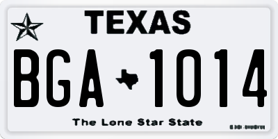 TX license plate BGA1014