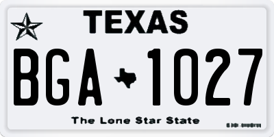 TX license plate BGA1027