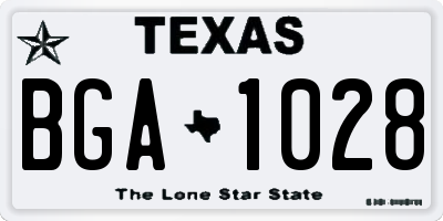 TX license plate BGA1028