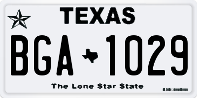 TX license plate BGA1029