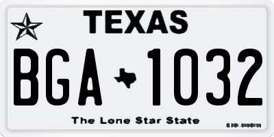 TX license plate BGA1032