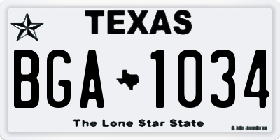 TX license plate BGA1034