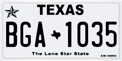 TX license plate BGA1035