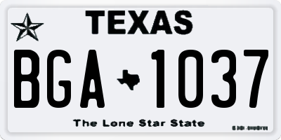 TX license plate BGA1037