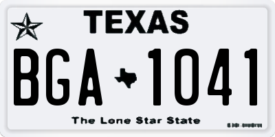 TX license plate BGA1041