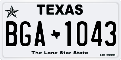TX license plate BGA1043
