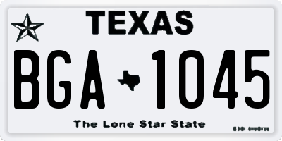 TX license plate BGA1045