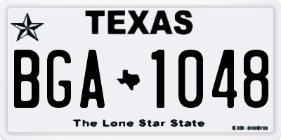 TX license plate BGA1048