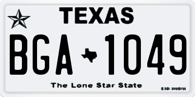 TX license plate BGA1049