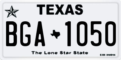 TX license plate BGA1050