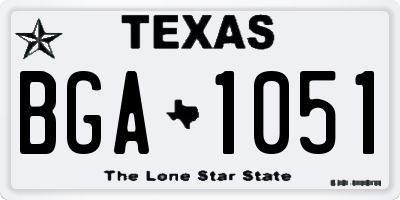 TX license plate BGA1051
