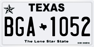 TX license plate BGA1052