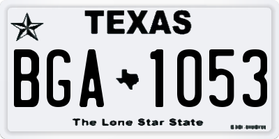 TX license plate BGA1053