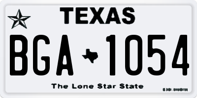 TX license plate BGA1054