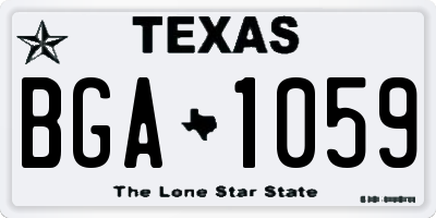 TX license plate BGA1059