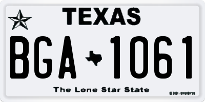 TX license plate BGA1061