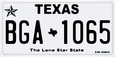TX license plate BGA1065