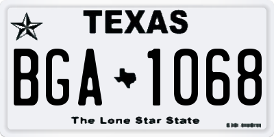 TX license plate BGA1068