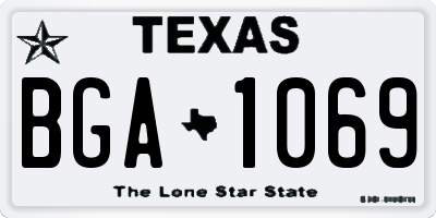 TX license plate BGA1069