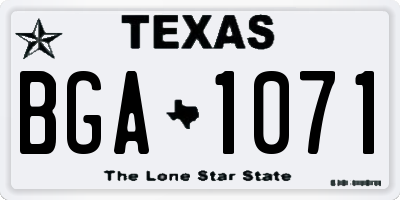 TX license plate BGA1071