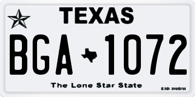 TX license plate BGA1072