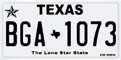 TX license plate BGA1073